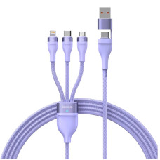 Кабель Baseus Flash Series Ⅱ Two-for-three Charging Cable U+C to M+L+C 100W 1.2m Purple