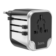 Мережевий зарядний пристрій HOCO AC5 Level dual port universal conversion charger Black