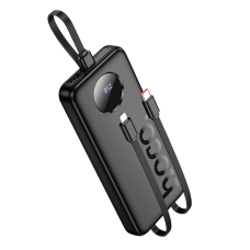 Зовнішній акумулятор HOCO J132 Sabio fully compatible power bank with 3 cables (10000mAh) Black