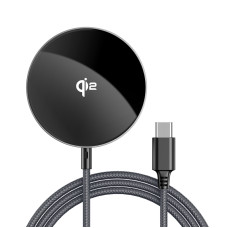 Бездротовий зарядний пристрій ACEFAST E24 QI2 desktop magnetic wireless charger with cable, Metal Gray