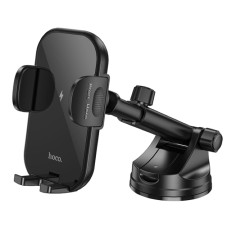 Автотримач для телефона з БЗП HOCO HW5 Journey wireless fast charging car holder(center console) Black